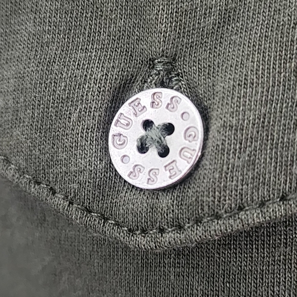 Guess Olive Green Knit Button Down Shirt - Picture 8 of 11